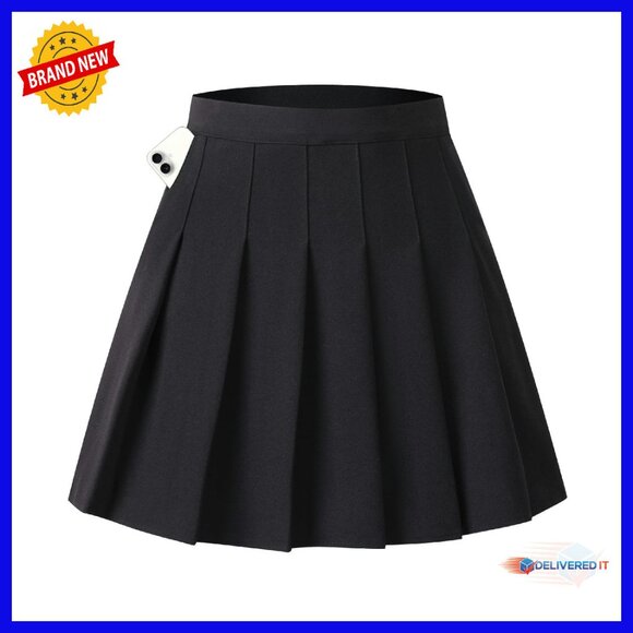 Dresses & Skirts - Pleated A-Line Mini Skirt Elastic Waist Stretchy Fabric XS-3XL